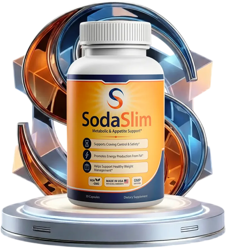 SodaSlim capsule bottle on a pedestal
